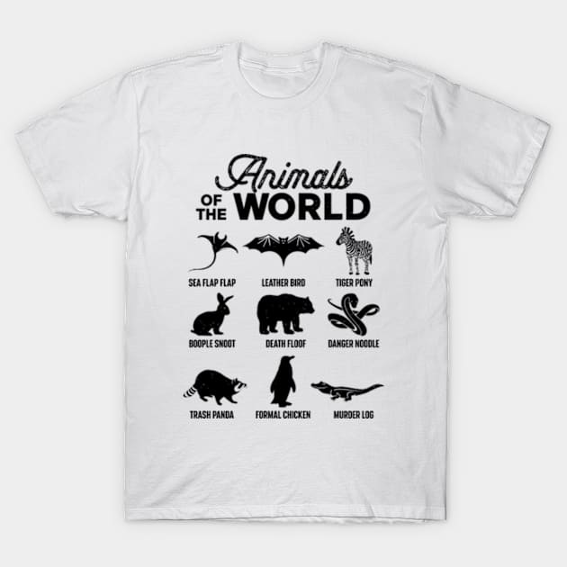 Animals of the World Funny Rare Exotic Animals T-Shirt by RiseInspired